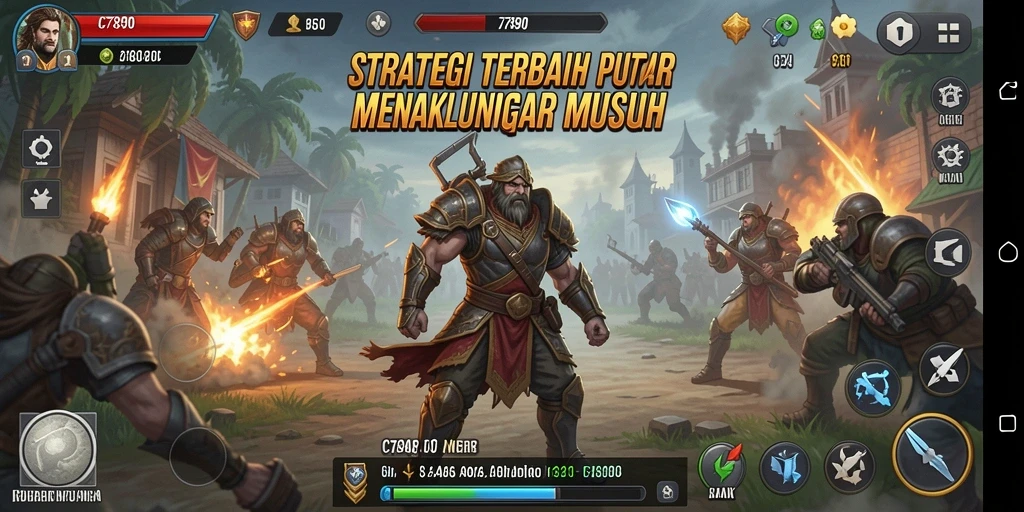 Screenshot C7890 menampilkan pertempuran strategi yang mendebarkan.