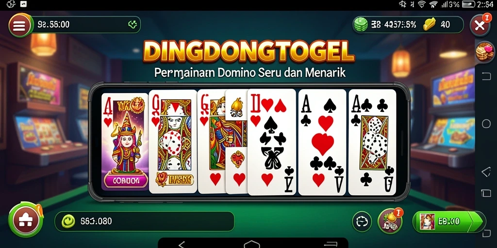 Tampilan gameplay seru dari DINGDONGTOGEL yang menampilkan kartu Domino.