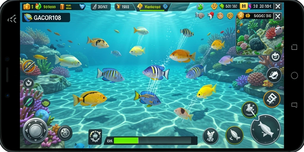 Tampilan gameplay GACOR108 yang seru dan penuh warna.