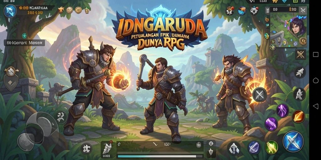 Tampilan gameplay IDNGARUDA yang menampilkan aksi seru dan karakter epik.