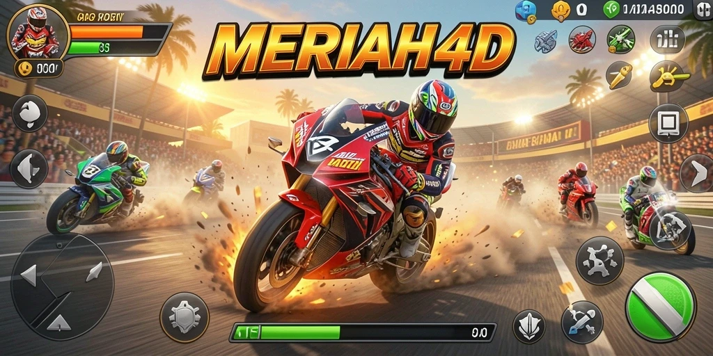 Gameplay seru balap motor di MERIAH4D yang menegangkan.