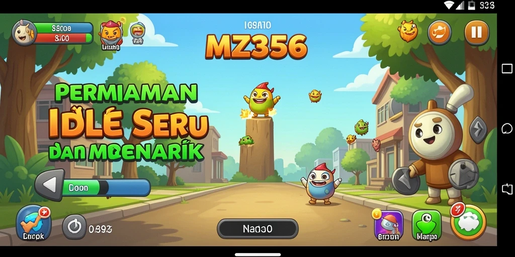 Screenshot MZ356 menampilkan karakter ikonik dalam gameplay Idle yang seru.