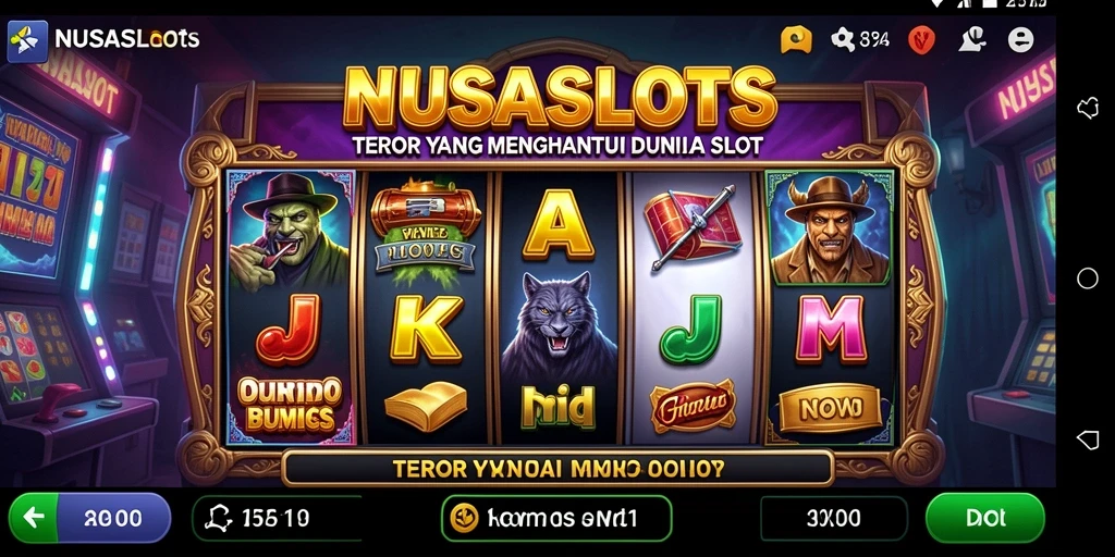 Tampilan menakutkan dari gameplay NUSASLOTS saat putaran slot berlangsung.