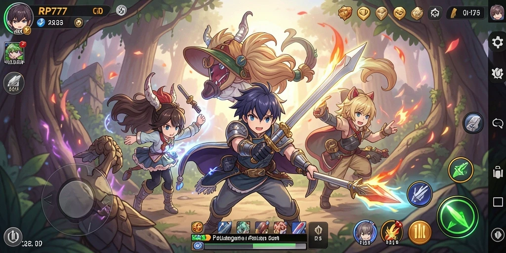 Tampilan menakjubkan dari gameplay RP777 yang penuh petualangan Anime.